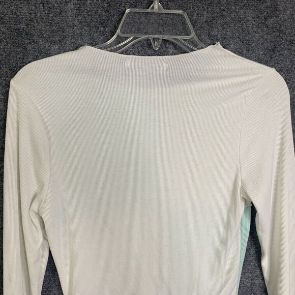 Gab & Kate Ribbed Knit Crop Top Block Color Long Sleeve Women Small - Picture 8 of 10